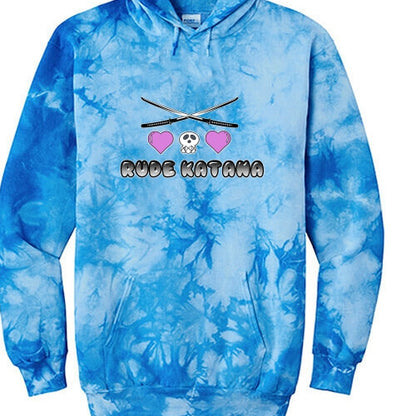 Bikini Unicorn Blue Tie-dye Pullover Hoodie