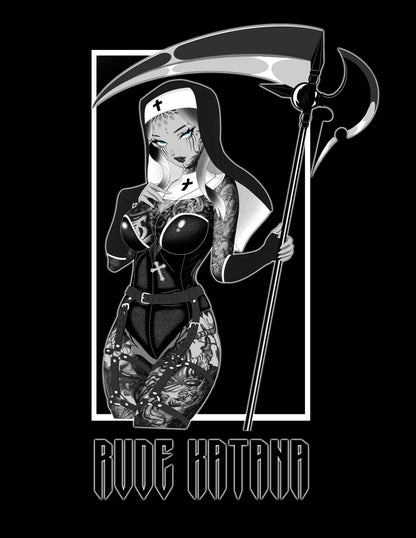 Naughty Nun Black Tee